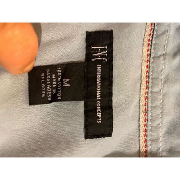 International Concepts Womens Top Embroidered Floral Button Pale Blue Medium - Picture 5 of 10